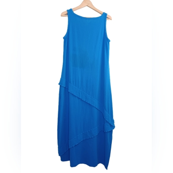 Oh My Gauze Sleeveless Lagenlook Minimalist Beach 100% Cotton Gauze Maxi Dress - Picture 3 of 15